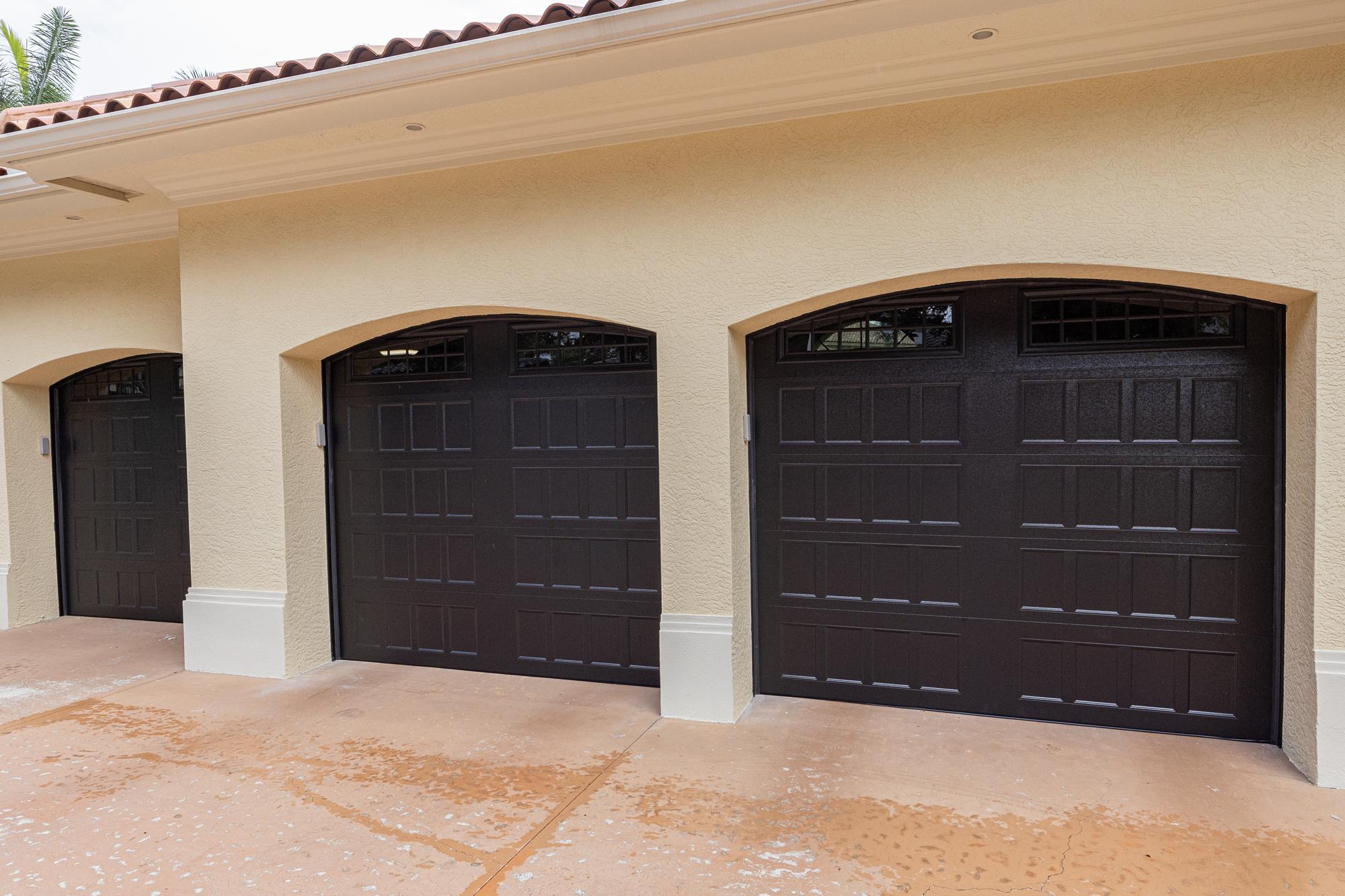 front of 3 car garage